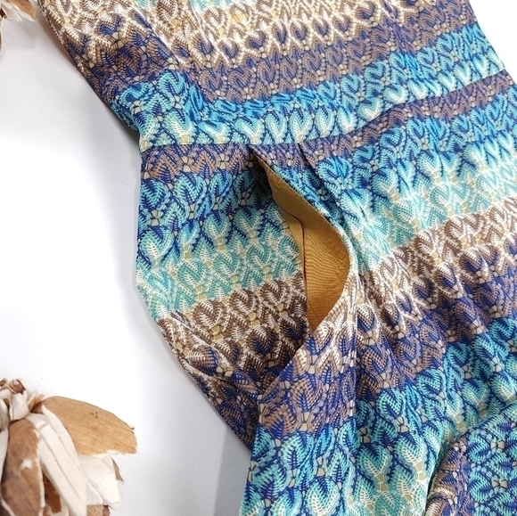 Anthropologie Tabitha Gorgeous Blue Brown Stripe Weave Sz 6 - Picture 7 of 15